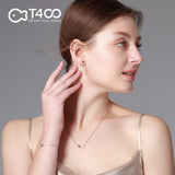 T400 Loving Heart Clownfish 925 Sterling Silver Rose Gold Cubic Zirconia Earrings Love Gift