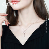 T400 Key Moissanite Pendant Necklace 925 Sterling Silver 1 Carat Diamond Gift for Women