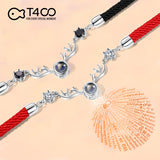 T400 100 Different Languages 925 Sterling Silver Rope Link Bracelet Love Gift for Women Men