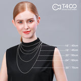 T400 925 Sterling Silver 1.7mm Rope Cable Curb Link Chain Necklace for Women Men Boys Gift