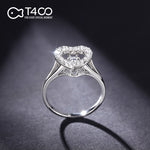 T400 "True Heart" 925 Sterling Silver Dancing Stone Ring Cubic Zirconia for Women