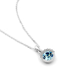 T400 Frozen Beauty Light Blue Pendant Necklace, Stud Earrings and Link Bracelet Crystal Jewelry Set Women