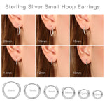 T400 925 Sterling Silver 2 mm Gold Hoops Small Tiny Hoop Earrings Unisex Gift for Women Girls Men Boys 10 12 14 16 18 20 mm