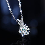 T400 Sky Moissanite Pendant Necklace 925 Sterling Silver 1 Carat Diamond Gift for Women