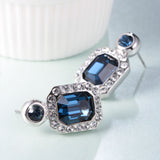T400 "Love in Danube" Navy Blue Crystal Stud Earrings