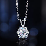 T400 Sky Moissanite Pendant Necklace 925 Sterling Silver 1 Carat Diamond Gift for Women