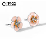 T400 Sakura 925 Sterling Silver Romance Earrings Eardrops for Women Love Gift