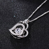 T400 925 Sterling Silver Pendant Necklace Dancing Stone Cubic Zirconia Women